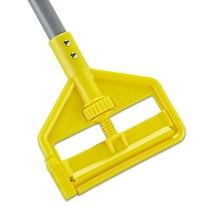 Invader Fiberglass Side-Gate Wet-Mop Handle, 1 Dia X 60, Gray/Yellow