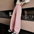 thumbnail image 4 of Generic Boys Girls Baggy Joggers Straight Leg Sweatpants Elastic Waist Track Pants/Drawstring, Solid School Athletic Trousers, 4 of 5