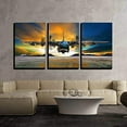 thumbnail image 2 of wall26 - 3 Piece Canvas Wall Art - Military Plane Landing on Airforce Runways Against Beautiful Dusky Sky - Modern Home Art Stretched and Framed Ready to Hang - 24"x36"x3 Panels, 2 of 3