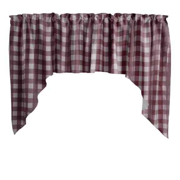 Swag Valance Cotton Gingham Checkered Print 58" Wide / 36" Tall
