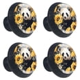 thumbnail image 2 of 4 Pcs Panda Sunflower Knobs for Kitchen Cabinet Cupboard Dresser Bookcase Drawer Pulls Handles Round Home Decor, 2 of 8