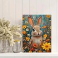 thumbnail image 2 of Qisvanset 12x16 Inch Wildflower Bunny Canvas Wall Art, Colorful Spring Rabbit Easter Nature Home Decor, 2 of 8