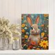 thumbnail image 2 of Qisvanset 12x16 Inch Wildflower Bunny Canvas Wall Art, Colorful Spring Rabbit Easter Nature Home Decor, 2 of 8