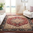 thumbnail image 2 of Safavieh Heritage Collection HG625A Handmade Traditional Oriental Red Wool Square Area Rug (6' Square), 2 of 4