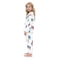 thumbnail image 4 of Fluffy Pajamas Set Fuzzy Winter Warm Pj Sets Pullover Tops and Long Pants Red and Blue Stripes Bows Small, 4 of 8