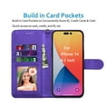 thumbnail image 3 of for iPhone 14 Case, Apple iPhone 14 Wallet Case, iPhone 14 Leather Case, EBIZCITY PU Leather Folio Flip Cover Magnetic Closure TPU Shockproof Protective Case Kickstand Strap -Purple, 3 of 11