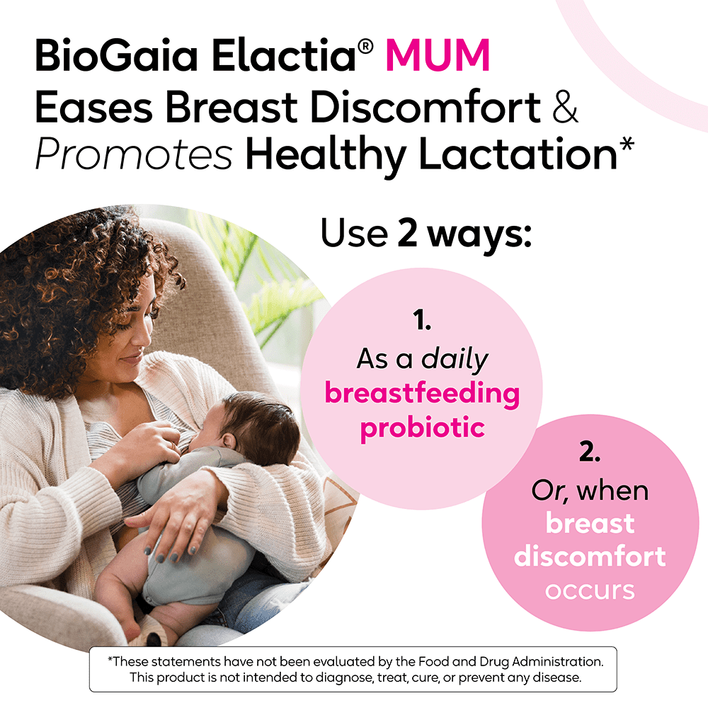 Elactia Breastfeeding Probiotic | Probiotic for Breastfeeding Moms | Ease Lactational Breast Pain | Promote Healthy Lactation | Newborn Essentials for Mom & Baby | Daily Breastfeeding Supplement