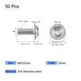 thumbnail image 2 of Unique Bargains M8x20mm 304 Stainless Steel Flanged Button Head Socket Cap Screws 50 Pack, 2 of 5