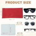 thumbnail image 2 of Bolsa de Gafas de Tapa de Presión de 3 piezas, Estuche de Terciopelo para Gafas de Sol con Paño de Limpieza, para Hombres y Mujeres (Rojo), 2 of 7
