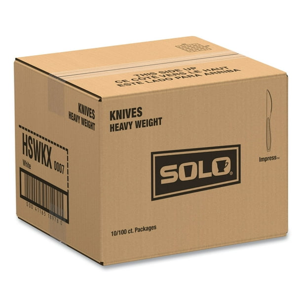 Impress Heavyweight Full-Length Polystyrene Cutlery, Knife, White, 100/Box, 10 Boxes/Carton Impress Heavyweight Full-Length Polystyrene Cutlery, Knife, White, 100/Box, 10 Boxes/Carton