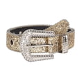 thumbnail image 2 of Nmnitkp Belts for Women Rhinestone Glitter PU Leather Belt, Adjustable Sparkle Western Style Waist Belt for Jeans Dresses Party Festival Outfits Yellow,Free Size, 2 of 6