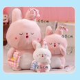 thumbnail image 2 of Sleepy Rabbit Doll Cute Soft Pink Healing Plush Toy Rag Doll Companion Gift, 2 of 5
