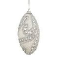 thumbnail image 4 of Northlight 4ct Shatterproof Beaded  Christmas Finial Ornament Set 4.5" - White/Silver, 4 of 4