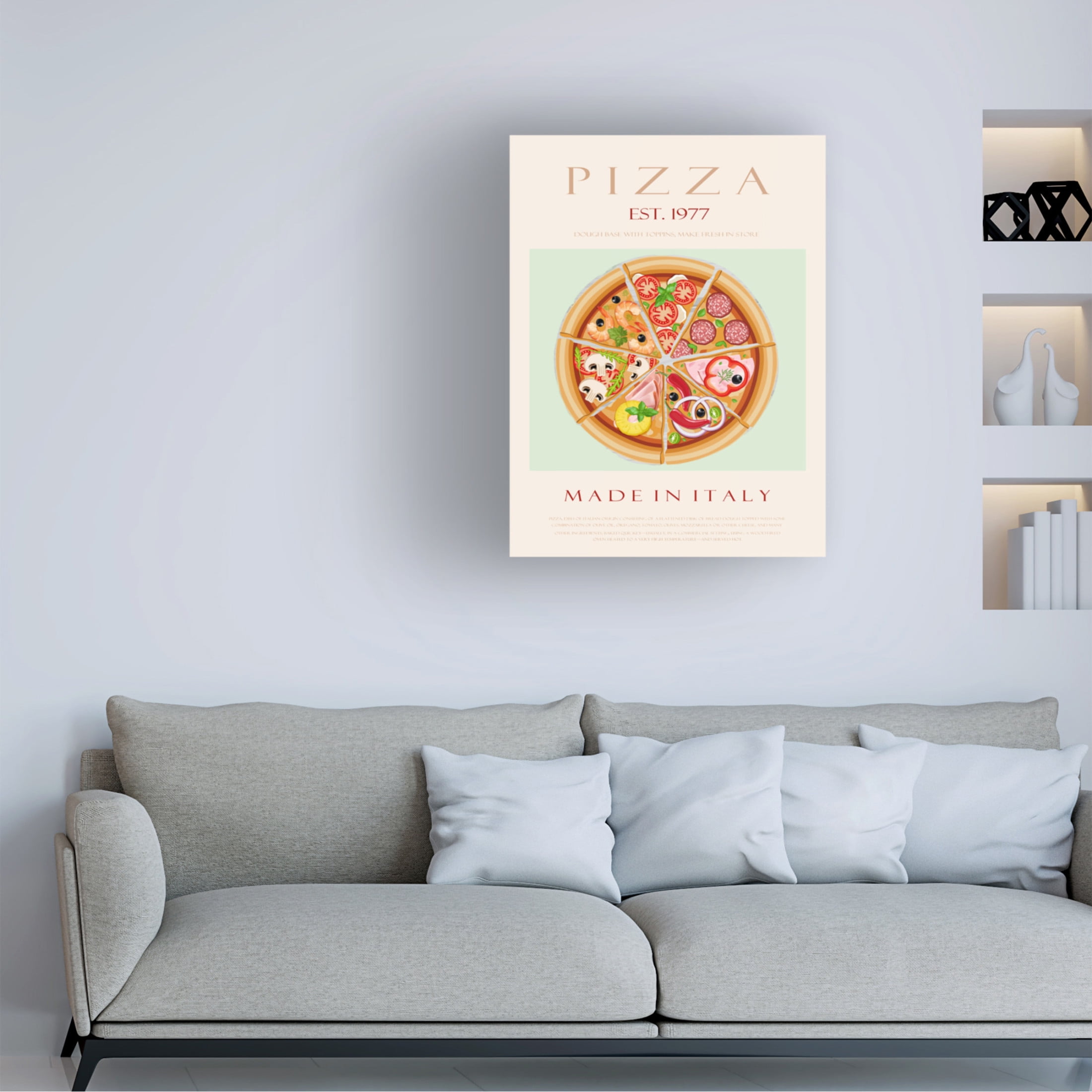 Trademark Fine Art Rikke Londager Boisen Pizza est. 1977 Canvas Wall Art
