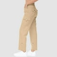 thumbnail image 4 of SNKSDGM Women's Plus Women's Pants Petite Linen Black Pants for Women with Pockets Women High Waisted Wide Leg Pants Fashion Drawstring Elastic Trousers Comfy Straight Leg Long Pants with Pockets, 4 of 8