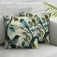 thumbnail image 3 of Qinduosi  Set of Ink Painting Watercolor Blue Grey Lovely Birds Tree Leaves Decorative Throw Pillow Cover Case Home Living Room Bed Sofa Car Linen Square Inches, 3 of 5
