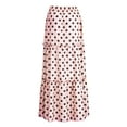 thumbnail image 6 of Charmgo Tiered Maxi Skirt Cearance, Women Fashion High Waist Polka Dot Printed Skirt Loose Ruffled Pleated Skirt Long Skirts for Women, Skirts for Women Trendy Summer Pink XL, 6 of 8