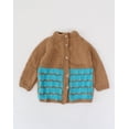 thumbnail image 1 of Woonie Handmade Full Sleeves Dual Colour Sweater-Brown & Blue, 1 of 3