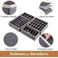 thumbnail image 3 of Organizador De Cajones, 4 Pack Organizadores De Ropa Interior, Caja De Almacenamiento Plegable Multifuncional, Tela No Tejida, Para Clasificar Ropa Interior, Bragas, Calcetines, Gris, 3 of 4