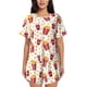 thumbnail image 1 of Fotbe Popcorn Conjunto de Pijama Estampado para Mujer, 2 Piezas, Ropa de Dormir con Camiseta de Manga Corta y Shorts Suaves-Large, 1 of 6