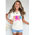 thumbnail image 3 of Women's White MAMA Checkered Bow Knot Graphic Crewneck T-Shirt | [ZhiHiMeRi] | (US 20-22)2XL, 3 of 8