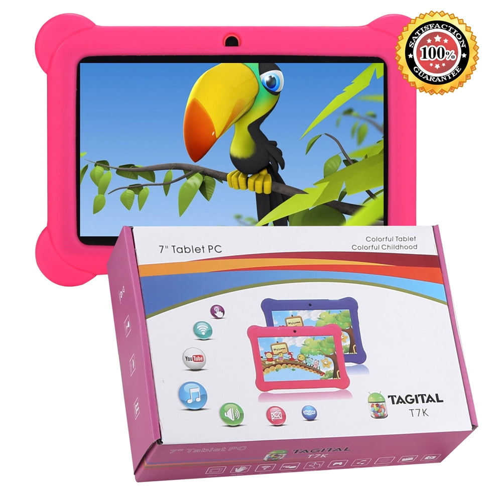 Tagital 7” Android Kids Tablet WiFi Camera for Children Infants Toddlers Kids Parental Control with Protective Case