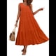 thumbnail image 1 of Vestidos de Verano para Mujer, Sin Mangas, Largos, con Escote en V, Informales, Fluidos y con . Color Naranja M, 1 of 8