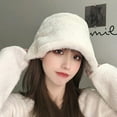 thumbnail image 3 of Winter Bucket Hat for Women Warm Hats Cute Warm Soft Faux Fur Fisherman Cap, 3 of 4