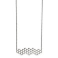 thumbnail image 1 of Stainless Steel Polished Honeycomb 17.75in with 1.25in ext. Necklace; 17.75 inch; for Adults and Teens; for Women and Men, 1 of 2