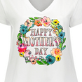 thumbnail image 4 of Inktastic Happy Mother's Day Flowers Women's Plus Size V-Neck T-Shirt, 4 of 5