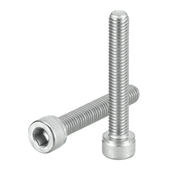 Hex Socket Bolts (M8-1.25x50), 304 Stainless Steel Hex Socket Drive Screw, Silver Tone, 12Pcs