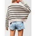 thumbnail image 6 of Women'S Oversized Batwing Sweaters 2025 Fall Outfits Trendy Crewneck Knit Side Slit Pullover Tops Black Apricot S, 6 of 7