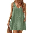 thumbnail image 4 of Gspmoly Robe pour Femmes, Mode Décontractée Aguichant Unie à Rayures Sans Manches à Col Rond Robe Débardeur pour Dames Robes d'Été pour Femmes Cadeaux de Vacances, 4 of 5