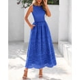 thumbnail image 2 of Vestido Dowerme de verano para mujer, casual, sin mangas, corte en A, maxi azul, 2 of 9