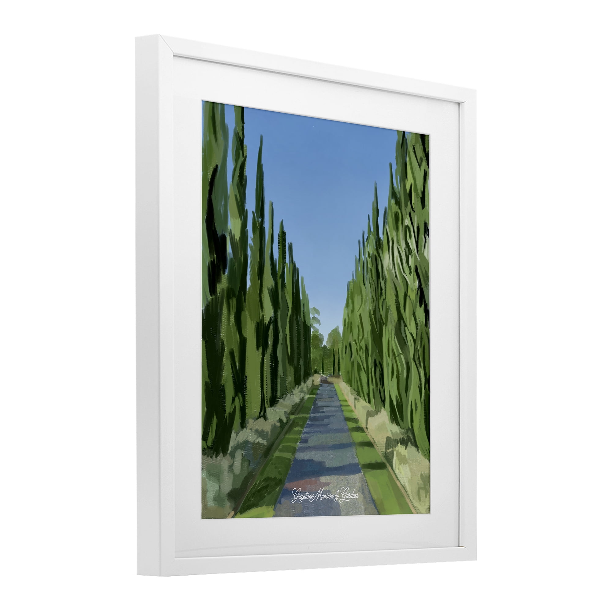 Stupell Industries Greystone Gardens Path White Framed Print Under Glass, design by Amelia Noyes