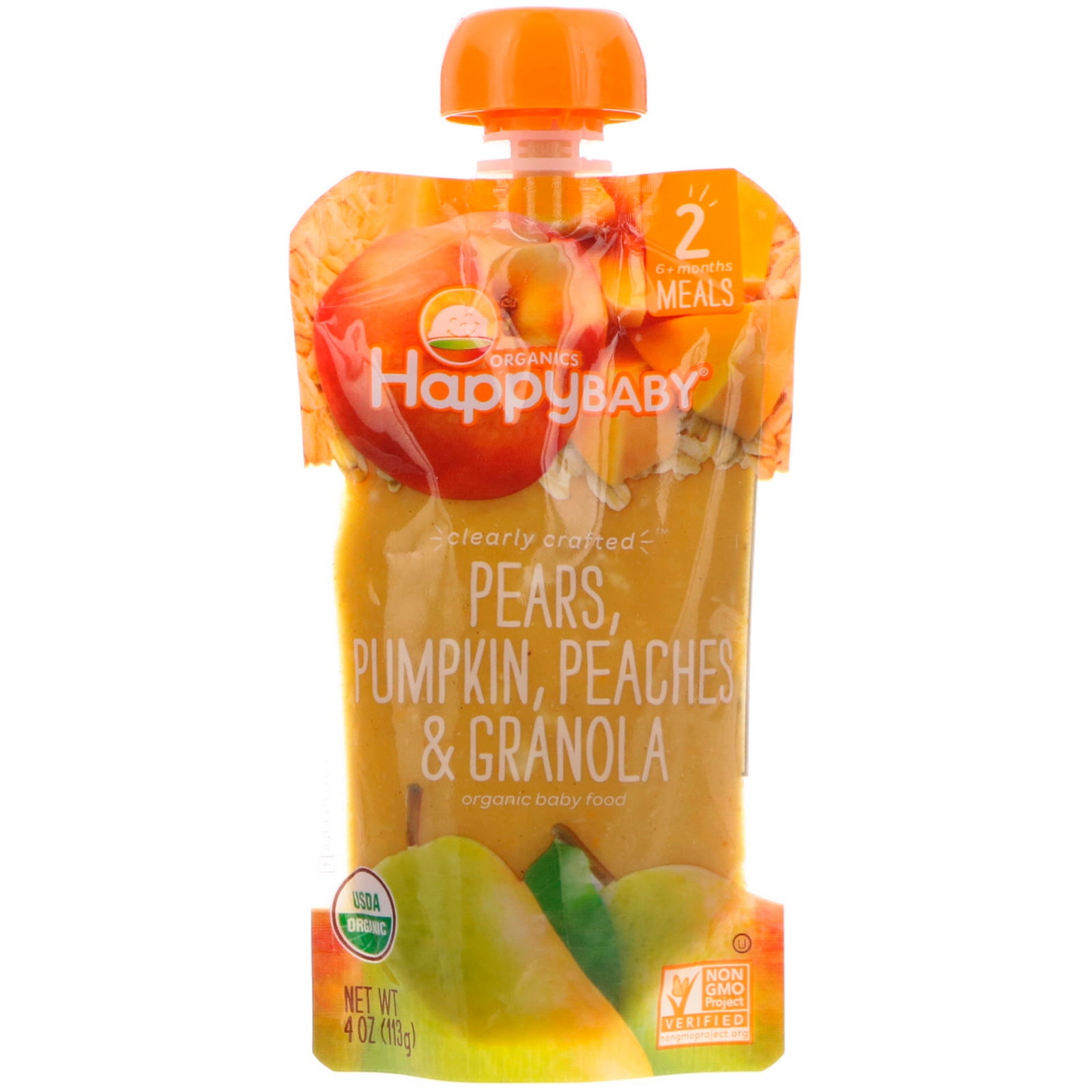 Happy Baby Organics Clearly Crafted Stage 2 Meals Pears, Pumpkin - 4oz