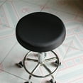thumbnail image 4 of 33cm Thick Elastic Barstool Seat Cushion Cover Cotton Stool Cover Round Chair Protector (Black), 4 of 5