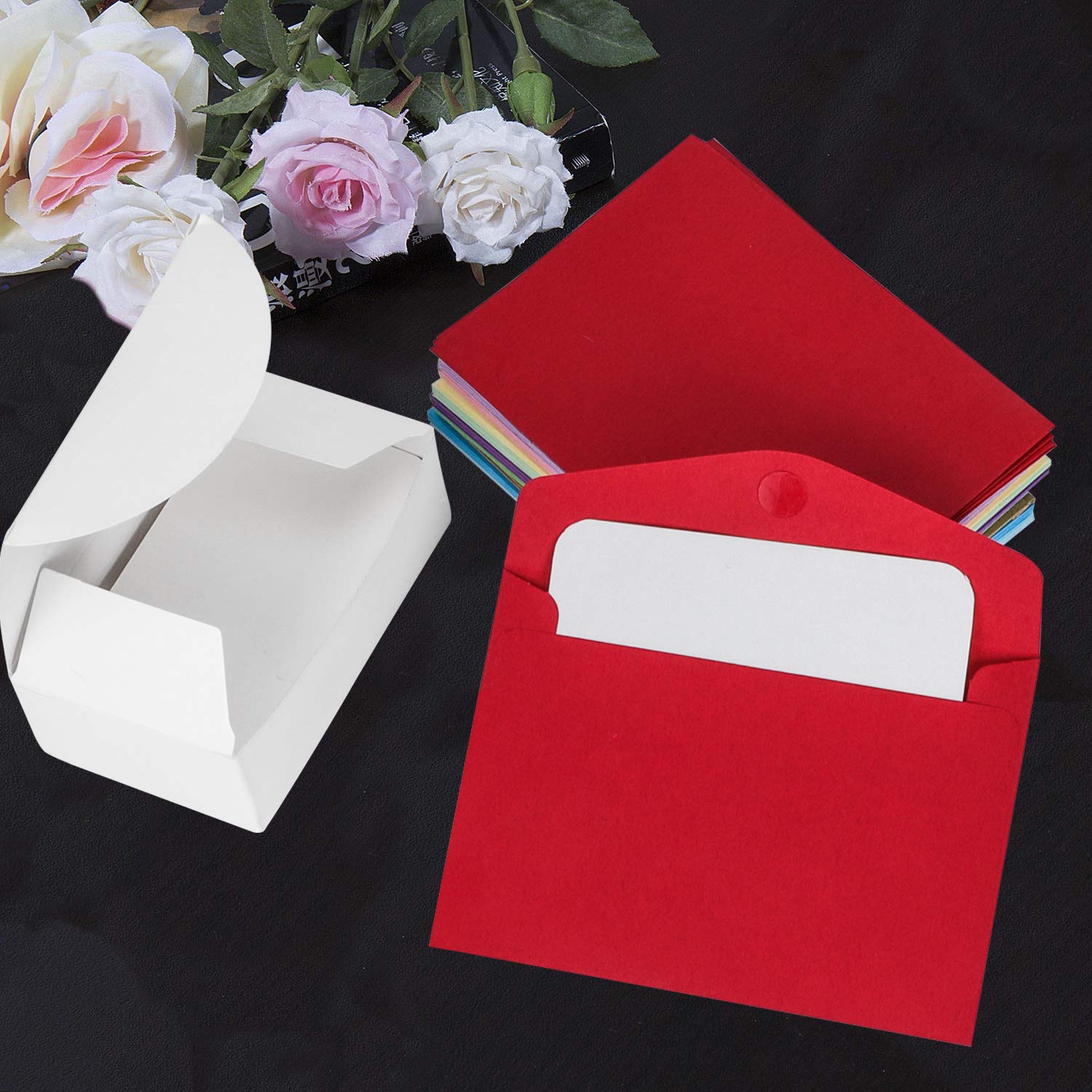 KissDate Mini Envelopes 50 Pieces Multi Color Cute Lovely Mini Envelope