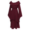thumbnail image 3 of WILLBEST Cottage Core Dresses Womens Vintage Long Dress Role Playing Solid Vintage Robe, 3 of 3