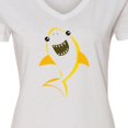 thumbnail image 4 of Inktastic Cute Shark, Little Shark, Yellow Shark, Sea Animal Women's V-Neck T-Shirt, 4 of 5