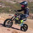 thumbnail image 6 of 49cc Kids Dirt Bike, Gas Power 2-Stroke Dirt Bike, Motocross with Off-Road Tires Shock Absorption Springs Soft Seat Cushion Pocket Motorbike with Front Rear Disc Brakes for Uphill, 6 of 8