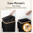 thumbnail image 3 of Cesto de ropa sucia Foluck, grande, impermeable, 100 L, con tapa, negro, 3 of 6