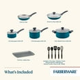 thumbnail image 2 of Farberware Dishwasher Safe Nonstick 15 Pcs Cookware Set with Baking Pan / Cookie Pan and Cooking Tools ,Teal, 2 of 10