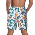 thumbnail image 2 of Lsque Mens Swim Trunks Block Dinosaur Pattern - Bathing Suit Compression Liner - Beach Swim Shorts Swimwear - (S-3XL) - Stretch Quick Dry -X-Large, 2 of 9