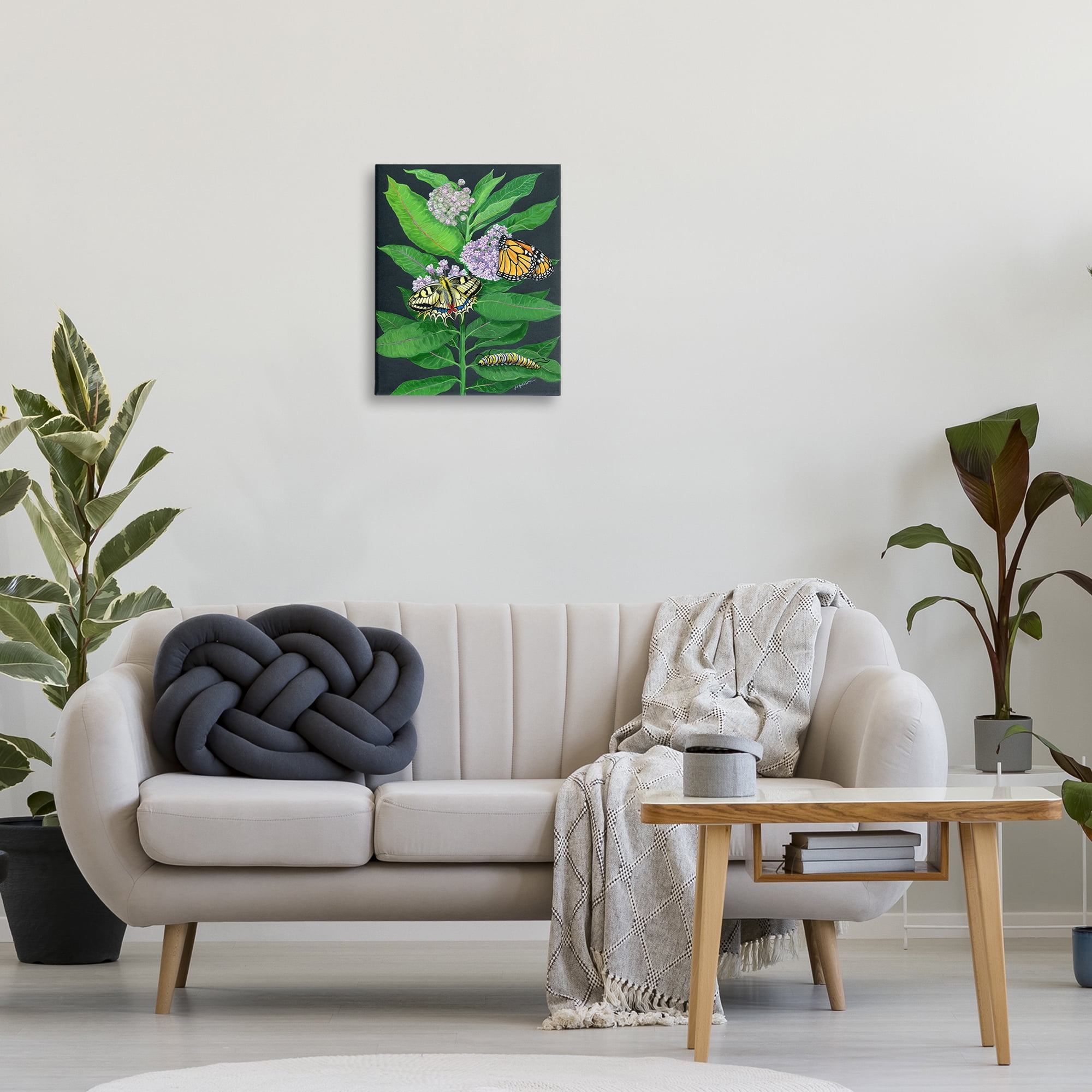 Stupell Industries Vintage Milkweed & Insects Animals & Insects Painting Gallery Wrapped Canvas Art Print Wall Art, 16 x 20