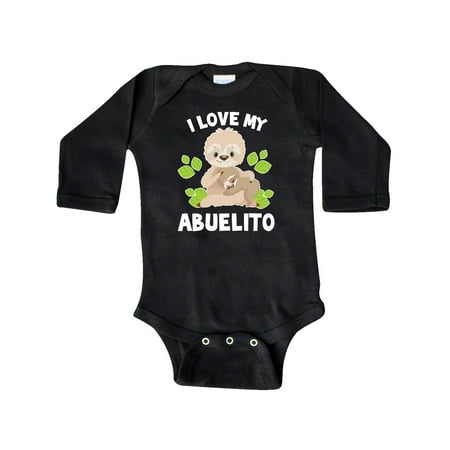 

Inktastic Cute Sloth I Love My Abuelito with Green Leaves Gift Baby Boy or Baby Girl Long Sleeve Bodysuit