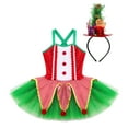 thumbnail image 3 of YiZYiF Girls Santa Elf Christmas Costume Camisole Mesh Tutu Dress for Figure Ice Skating Dance Party Red 6, 3 of 7