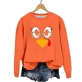 thumbnail image 4 of KDFJPTH Sweatshirts for Women Trendy Graphic Cute Turkey Thanksgiving Print O Neck Fit Pullover Workout Shirts Loose Blfit Pullover Workout Shirts Loose Athletic Hoodie Tops, 4 of 5