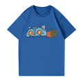 thumbnail image 4 of Pop cazadora para niña Boys Girls Fashion Round-Neck Group Panels T Shirt （Blue）, 4 of 4
