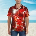 thumbnail image 4 of Autumn Red Leaves Of Maple Hawaiian Shirts For Men, Summer Short-Sleeve Relaxed-Fit Button-Down Shirts Small, 4 of 9